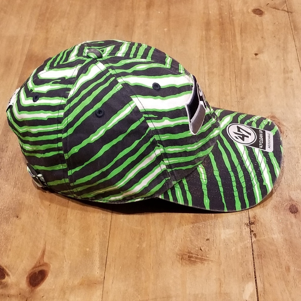 Seattle Seahawks Hat Zubaz Tiger Zebra Stripe 47 Brand Adjustable Clean Up - Picture 4 of 10